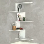 رف حائط زاوية باللون الأبيض موديل Caniko